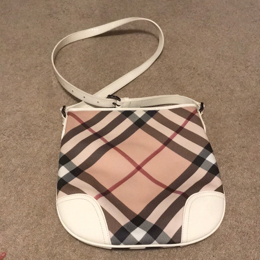 Burberry Super Nova Check Cross Body Bag White - Picture 2 of 4